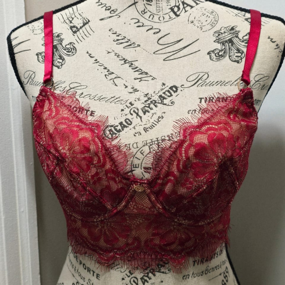 Chic Lace Bralette in Deep Red